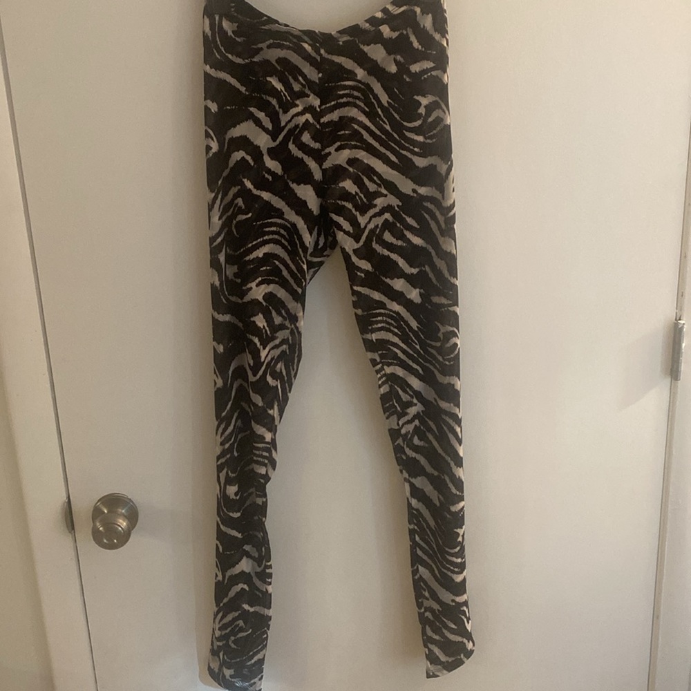 naked wardrobe Black White Zebra Print Mesh Leggings Jumpsuit Set - Picture 3 of 4